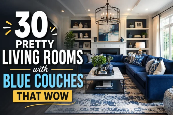 30 Pretty Living Rooms with Blue Couches That Wow