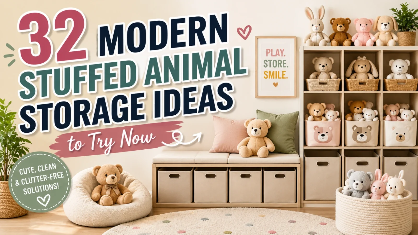 32 Modern Stuffed Animal Storage Ideas to Try Now