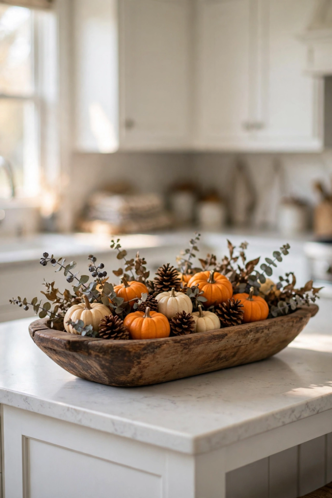 1. Style the Island With a Dough Bowl