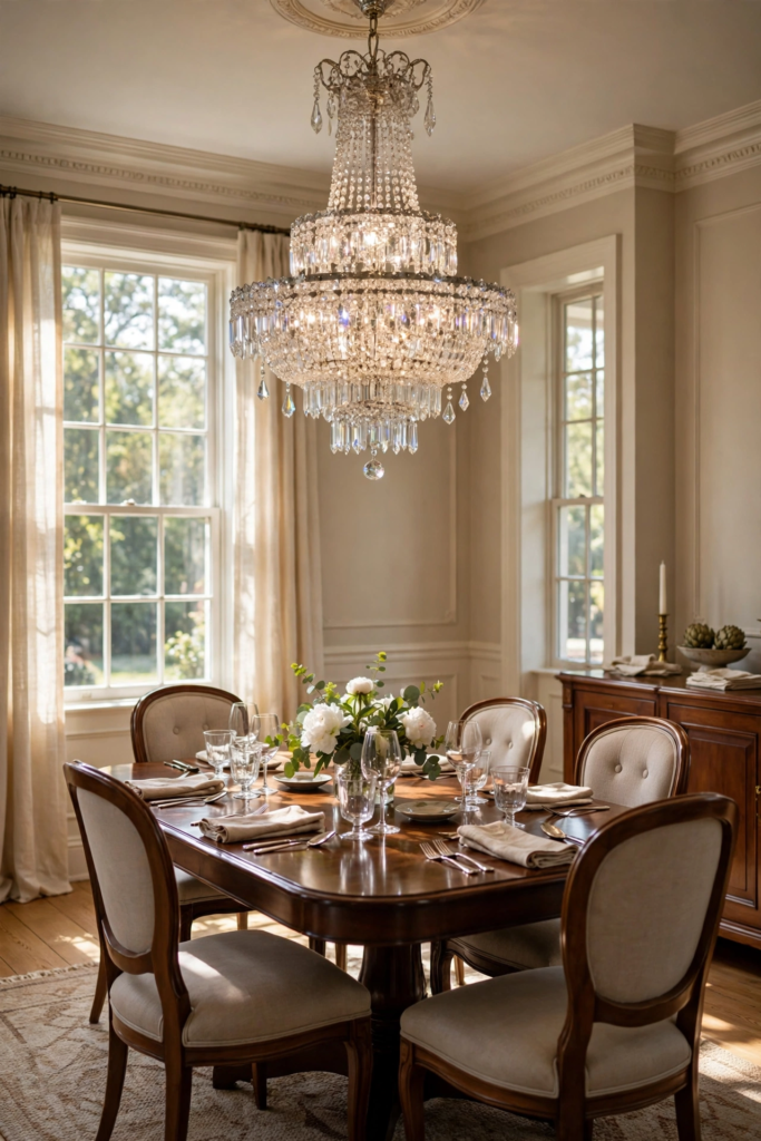 3. Crystal Chandelier for Classic Glamour