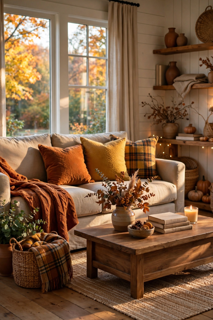 4. Swap Pillow Covers for Autumn Tones