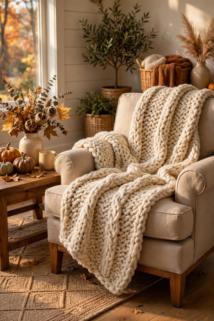 5. Layer Chunky Knit Throws