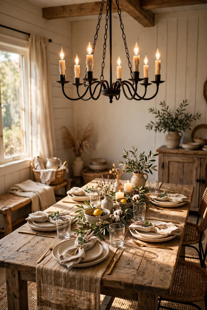 6. Black Iron Candle-Style Chandelier