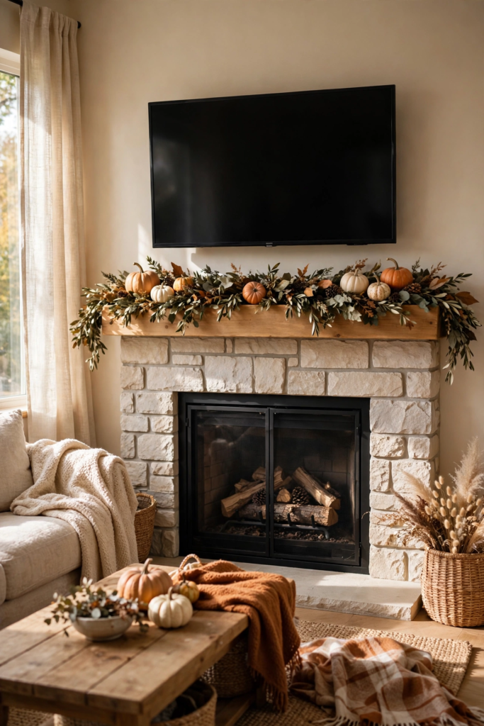 7. Decorate a Mantle With a TV Above