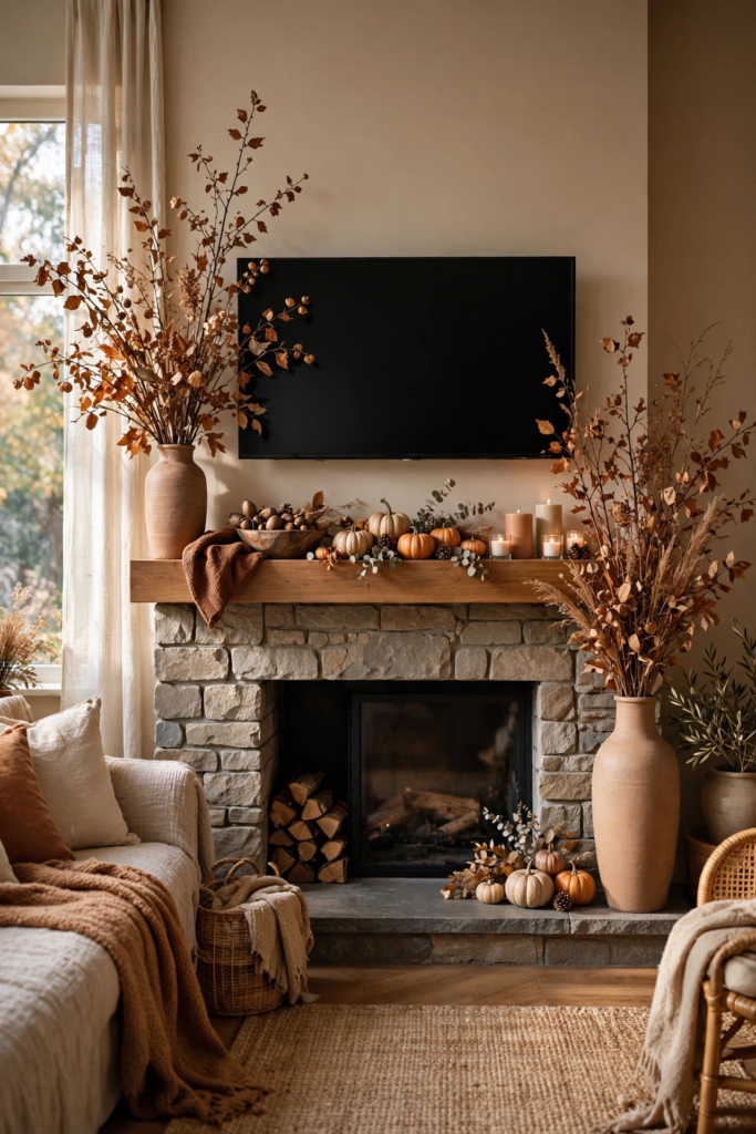 8. Frame the TV With Branches