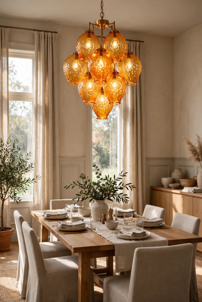 15. Colored Glass Chandelier