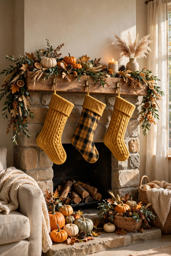 22. Hang Stockings Early With a Fall Twist