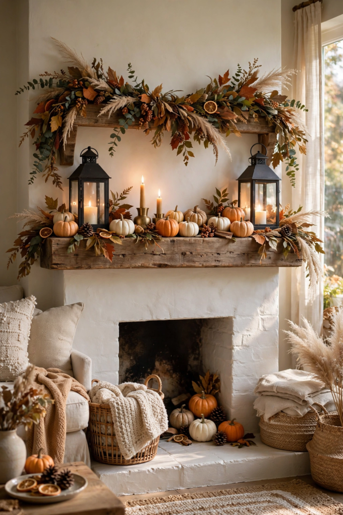 How to Balance Fall Mantle Decor Ideas